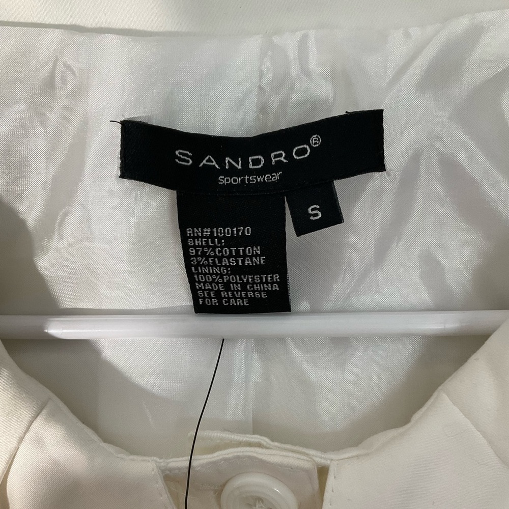 Sandro sportswear white utility jacket new with tags sizeSmall - Picture 4 of 6